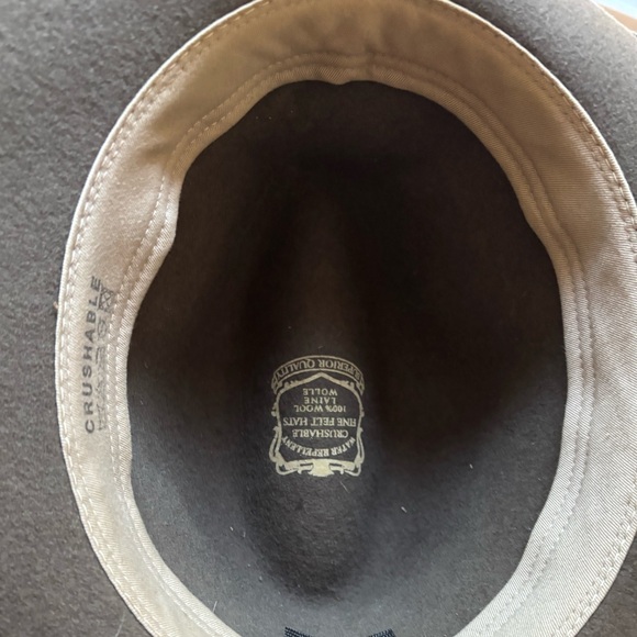 Crushable 100% Wool Green Gray Safari Fedora Travel Hat Braided Band Size 60 - Picture 12 of 16